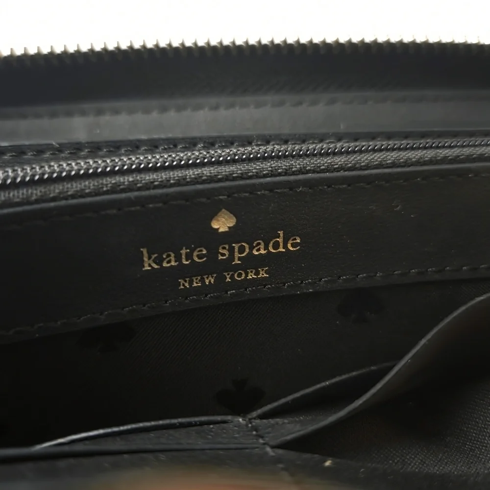 Kate Spade Leila Large Continental Wallet Black Pebbled Leather